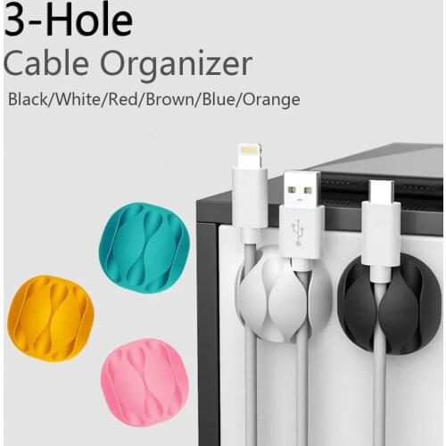 Cute Phone Cable Organizer Computer Power Cord Holder Mouse Wire Clips Silicone Cables Protector Data Line Desk Cable Management
