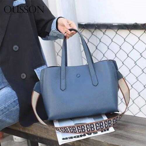 OUSSON 2021 New Design Leather Large Capacity One-Shoulder Bag Fashion Messenger Bag Multifunctional Tote Handbag Bag For Women