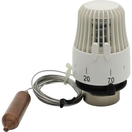 ROOwarMer - thermostatic radiator valve actuator with external sensor probe for radiator radiant heating manifold m30x1.5mm