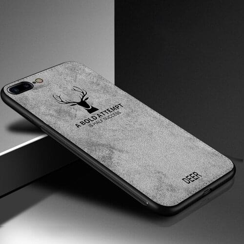 Fabric Cloth Texture 3D Embossed Deer Case for iPhone X Case for iPhone XR XS Max 6 6s 7 Plus 8Plus Soft TPU Phone Back Cover