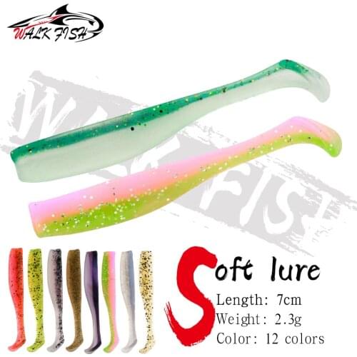 WALK FISH 6PCS/Lot TPR Soft Bait Paddle Tail Swimbait 70mm 2.3g Jigging Lure Artificial Baits Wobblers Pike Bass Fishing Lure