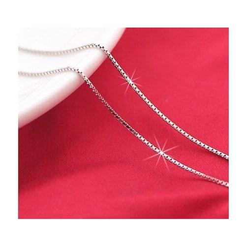 Starbeauty Elegant Box Chain 925 Sterling SL Necklace Chain Locket Neckless Woman Wedding Necklaces for Women Men Jewelry