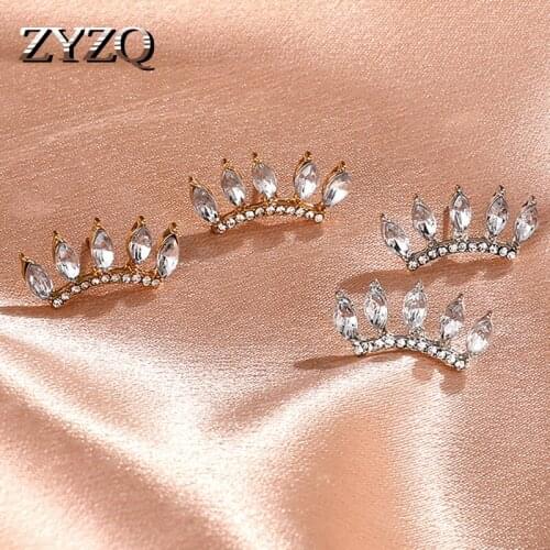 ZYZQ Creative Eyelash Women Earrings Gold Color Triangle Wave Mountain Eye Lash Shape Earrings Birthday Gifts Send Girlfriend