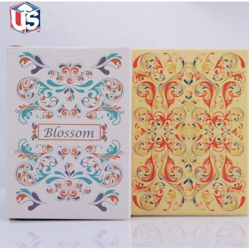1 Deck Blossom Spring Platinum Metallic Ink High Quality Stock LINOID FINISH USPS Yellow or Green Poker Playing Card Magic Trick