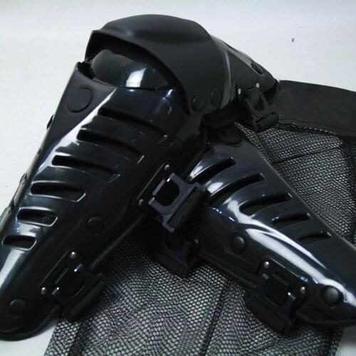 1 Pair of Knee Shin Guard Pads, Crashproof Adjustable Knee Cap Pads Protector Armor for Motorcycle Cycling Racing, Black