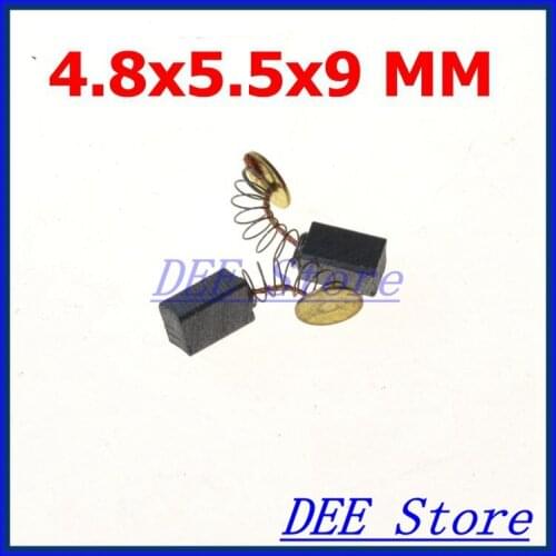 2PCS Carbon Graphite Brush Head Size 4.8*5.5*9mm Springs & Wicks Power Tools for Electric Grinder Electrical Grinding Machine