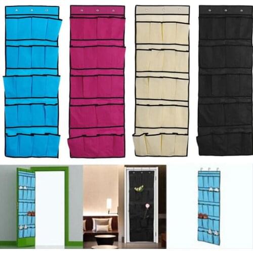 20 Pocket Non-woven Fabric Over the Door Shoe Organizer Space Saver Rack Hanging Storage Hanger LX2494