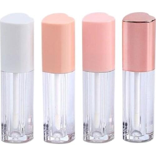 New 4ML Lipgloss Tubes Heart Shape White Pink Lip Glaze Cosmetic Lip Gloss Containers Private Label Empty Lip Gloss Tubes 30pcs