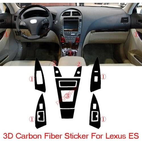 3D Carbon Fiber Car Interior Center Console Color Change Molding Sticker Decals For Lexus ES 2006-2012