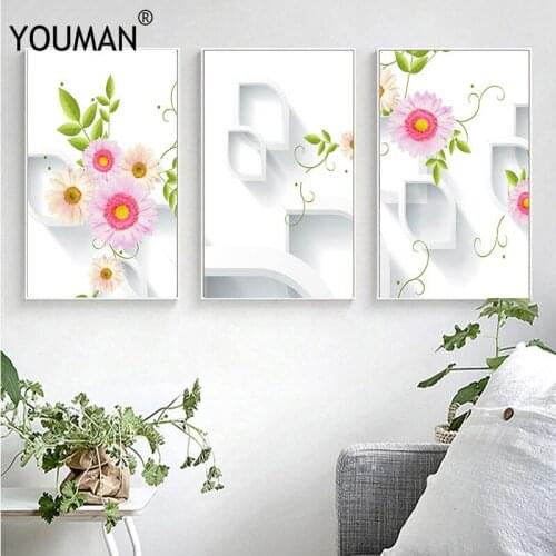 Watercolor Large Frameless Posrer Wall paper 3d Rose Flower Wallpaper for Living Room Sofa Background 3d Photo Flower Posters