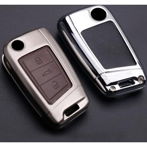 Car Key cover Case Zinc alloy/Leather 3 Buttons For VOLKSWAGEN VW 2017 Magotan SMART key cover car accessories