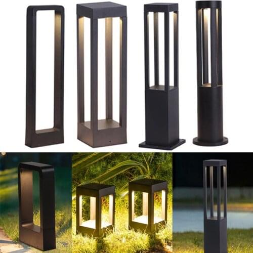 COB LED Modern Garden Lamp Waterproof Aluminum Outdoor Pillar Light Villa Courtyard Patio Pathway Landscape Lawn Bollards Light