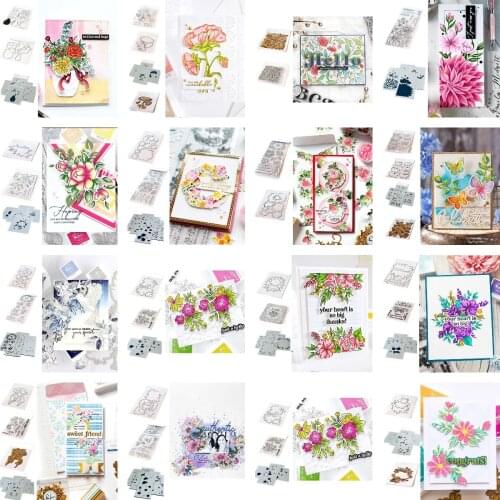 Blooming Watercolor Flowers Metal Cutting Dies Stamps Stencil Hot Foil Scrapbooking Diary Embossing Diy Card 2021 New Arrivals