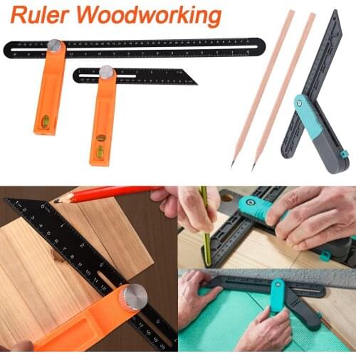 Wooden Marking Gauge Protractor Angle Rulers Gauges Tri Square Sliding T-Bevel with Bubble Handle Level Measuring Tools