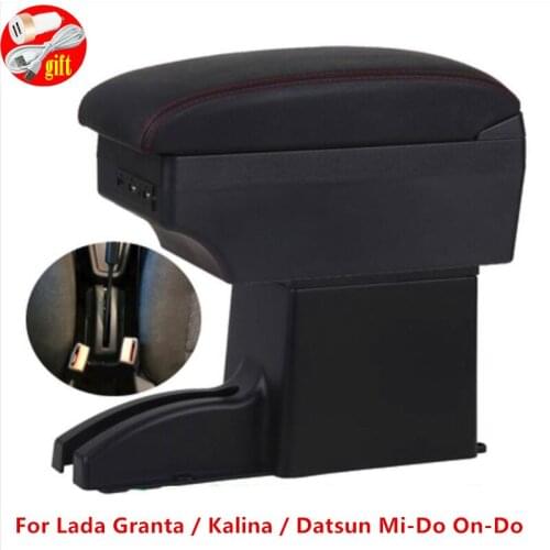 For Lada Granta / Kalina / Datsun Mi-Do On-Do car armrest central console leather storage box ashtray accessories car styling