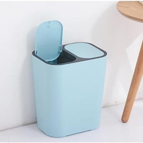 Europe Garbage Sorting Trash Bin For Recycling Bins Plastic Modern Trash Can Standing Poubelle De Cuisine Cleaning Tools BD50WT