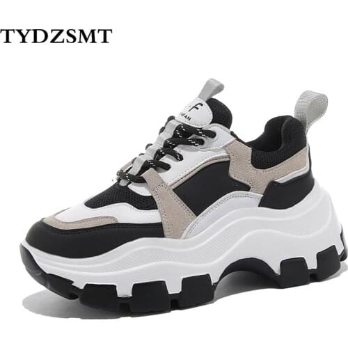 TYDZSMT Platform Sneakers Woman White Thick Bottom Casual Shoes Ladies 2020 Chunky Sneakers Shoes for Women Black Zapatos Mujer