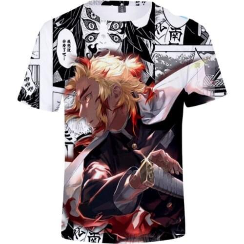 Cool Kimetsu no Yaiba: Mugen Ressha-Hen 3D T-shirt Boys/Girls Summer Fashion Casual Anime Demon Slayer T-shirt Oversized