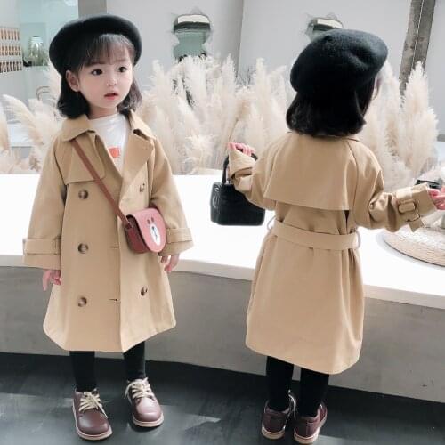 Jackets for Girls Fashion Kids Girl Jacket Double Breast Windbreaker for Girl Children Jacket Girl Trench Coat Kids Coat