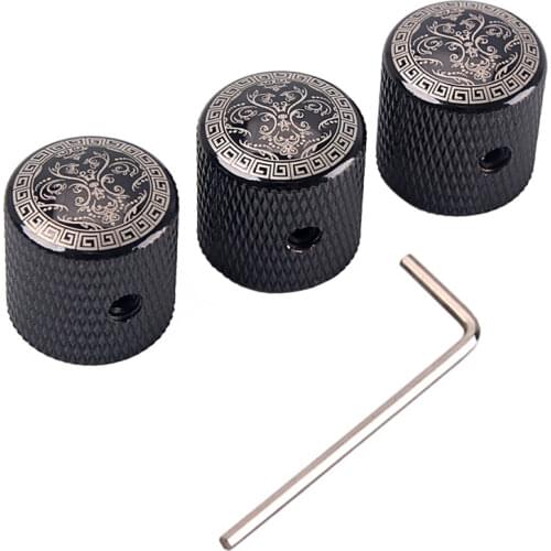 Metal Electric Guitar Knobs Bass Durable Metal Volume Tone Cap Dome Knobs Guitarra Cap Tone Control Knobs
