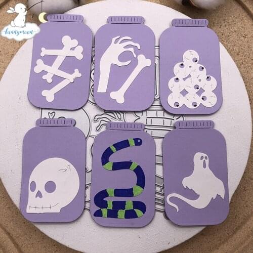 Bunnymoon Halloween skull bottle 2020 New Stencil Metal Cutting Dies For Scrapbooking Hands-on DIY Album Card Handmade Tools