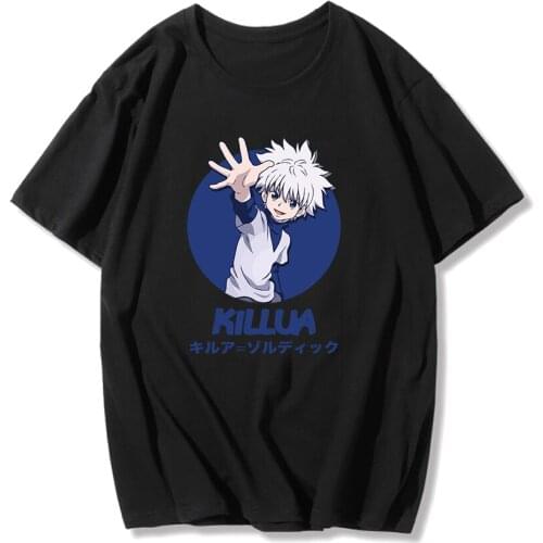 Fashion Harajuku T-Shirt Men Anime T Shirt Hunter X Hunter Killua Anime Tops Tees