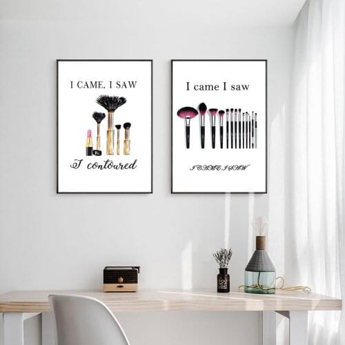 Fashion Poster Minimalist Canvas Modern Makeup Brush Refinement Quote Painting Art Print Wall Picture Living For Room Home Decor