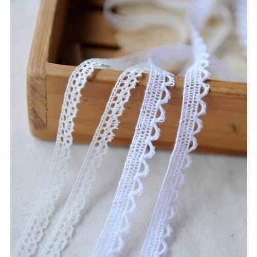 New Hot Sale 10 Meters 9mm/12mm Lace Fabric For DIY Necklace Sewing Curtain Craft Decorative Wave Cotton Lace Trim Free Shipping