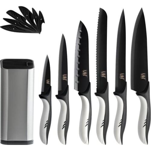 ZEMEN Stainless Steel Knife Shark Handle Fruit Utility Santoku Bread Slicing Chef Kitchen Knife High Hardness Kitchen Tool