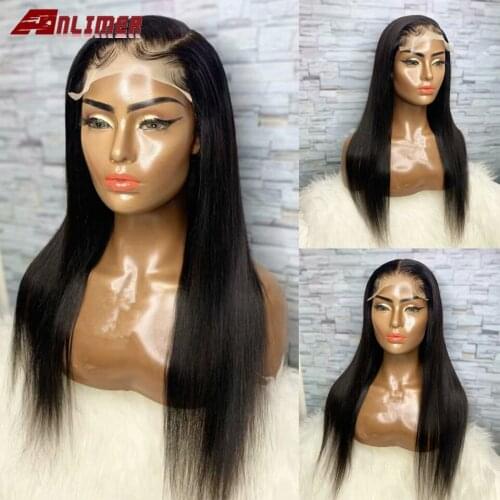 5x5 Silk Emulation Scalp Top Straight Lace Front Human Hair Wigs Remy Brazilian Frontal Wig With Baby Hair Pre Plucked