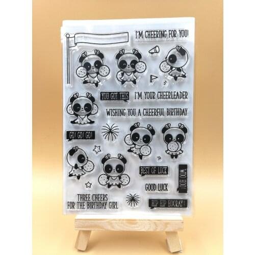 Transparent silicone seals, stamps, panda BB, stamps for them cheer, stamp / collectibles, album DIY, decorative leaves/ A1198