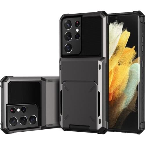 S21 Ultra Funda Case for Samsung Galaxy S21 Ultra Note 20 Ultra S20 FE Note 10 Plus Anti-Fall Card Slot Coque Phone Case Cover