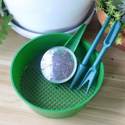 Gardening Planter Seeder Three-piece Set Soil Screen Hole Punch Seedling Transplanter Vegetable Potted Succulent Planting Tools