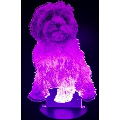 3D LED Picture Night Light for Kids Bedroom Cavapoo Lamp with Touch Sensor Nightlight Kids Favorite Gift Room Decor APP Control