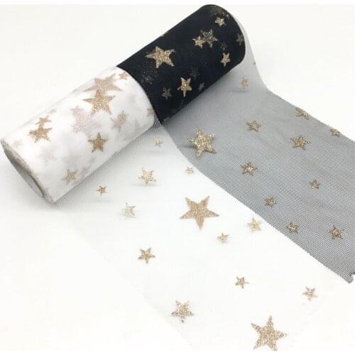 10Yards/Lot) Width 10cm Star Tulle Glitter Tulle Mesh Roll Spool Tutu Pom Soft Sequin Tulle DIY Wedding Birthday Decoration