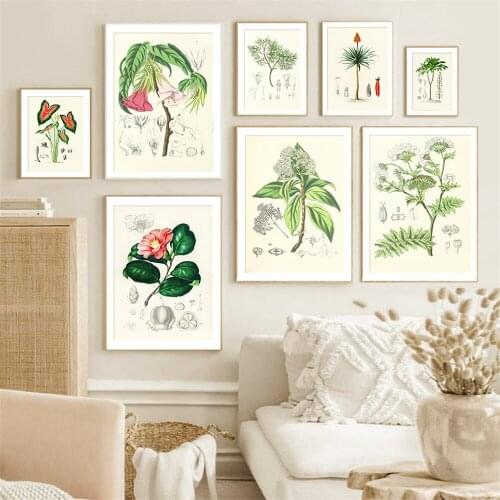 Vintage Wild Plant Poster Peony Flowers Art Canvas Painting Nordic Posters And Prints Wall Pictures For Study Living Room Decor