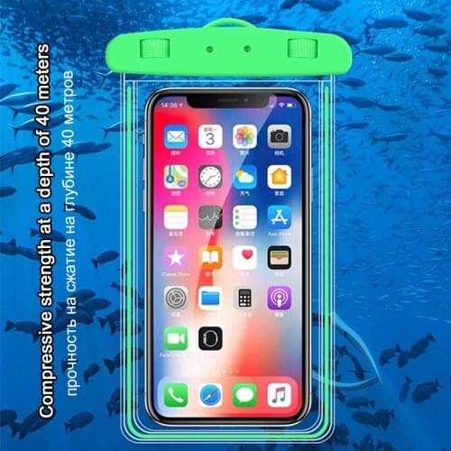 Full View Waterproof Case Rainforest desert snow transparent dry bag Seaside Swimming Pouch ，for all mobile phones Covers