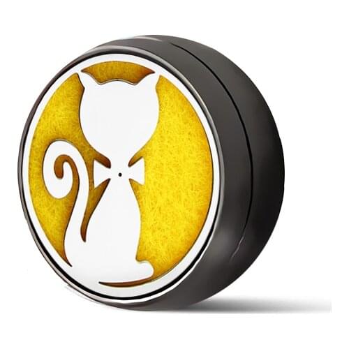 15mm Essential Oil Diffuse Clip Aromathera Tie Cufflinks Charms Brooch Buckle Stainless Steel For Face Mirror Jewelry BlackColor