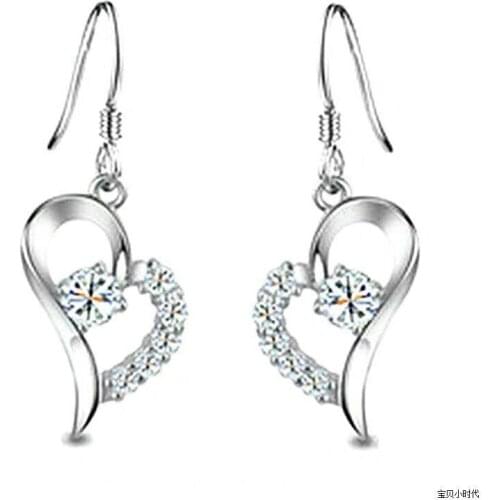 Simple Luxury Lovely 925 Sterling Silver Earring for Woman with CZ Zircon Fashion Jewelry Gift Wedding Party Women Earrings