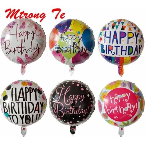 10pcs 18inch Round Printed Boy Girls Birthday Helium Foil Balloons Happy Birthday Balloon Party Decoration Kids Toy Decoration