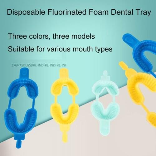 100 pairs Dental Disposable Tray Fluoride Foam Impression Trays Dentistry Instrument Dentist Materials Large Medium Small Size