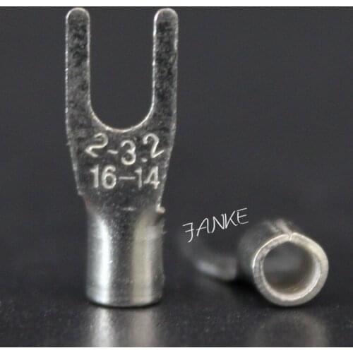 1000pcs/pack SNB2-3(UT2-3.2) Furcate Naked Cold Pressed Brass Terminals(Type TU) Cable Lug Crimp Wire Connectors For AWG16-14