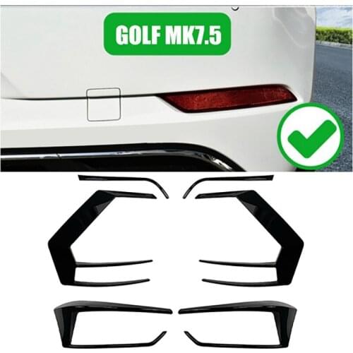 2PCS for Golf 7.5 MK7.5 Rline R400 2017-2019 Auto Rear Bumper Splitter Canard Rear Spoiler Fog Lamp Trim Car Styling