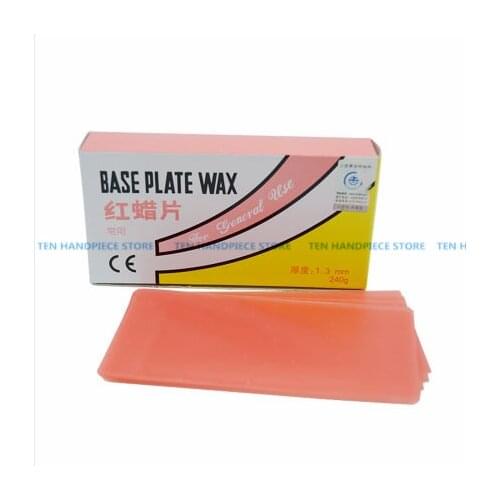 2019 good quality 1 box Base Plate Red Wax Thickness 1.3mm Dental Red Wax Plate Dental Auxiliary Materials