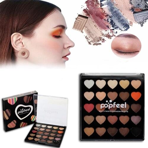 25Color Heartshaped Cute Eyeshadow Tray Pearlescent Matte Earth Candy Color Eye Shadow Waterproof Long-lasting Profusion Makeup