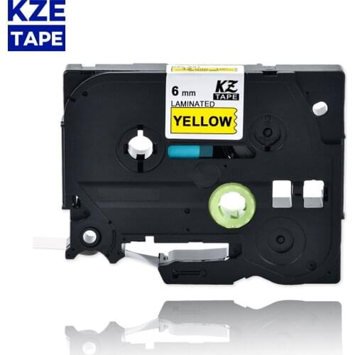 6mm Tze611 Black on Yellow Laminated Label Tape Cassette Cartridge label ribbon tze tape Tze-611 tze 611 tze611 for P-touch PT