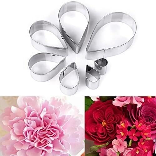 7pcs/set Stainless Steel Rose Petal Cake Cookie Cutter Mold Pastry Baking Mould Fondant Biscuit Cutter