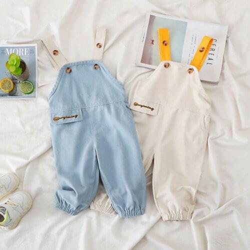 Pants for Children Spring Autumn New Kids Boys Girls Cotton Overalls Toddler Baby Casual Korean Lovely Jumpsuits Baby Clothing