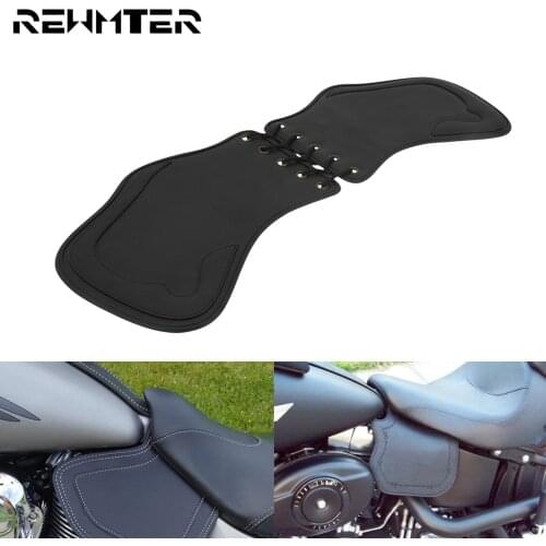 Motorcycle PU Leather Heat Saddle Shield Deflectors Black For Harley Sportster XL Softail Dyna Touring Road King Street Glide