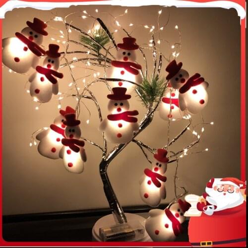 3m 20LEDSnowman Christmas Tree Garland String Light ,Fairy String Lights for Bedroom Wedding Party Tree Garden Patio Decoration